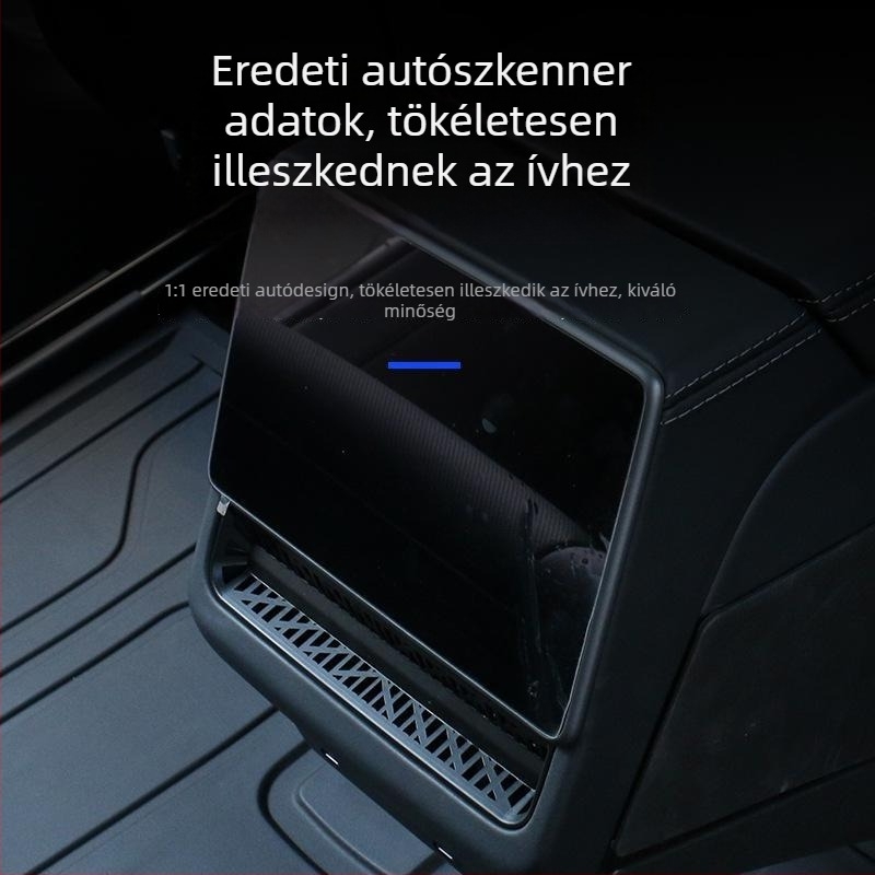 Hatüléses Tesla Model Y/Model 3/YL hátsó klímaberendezés ventillátorfedél – TPE anyag, logó nyomtatása lehetséges