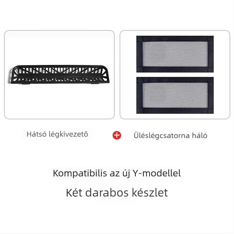 Hatüléses Tesla Model Y/Model 3/YL hátsó klímaberendezés ventillátorfedél – TPE anyag, logó nyomtatása lehetséges