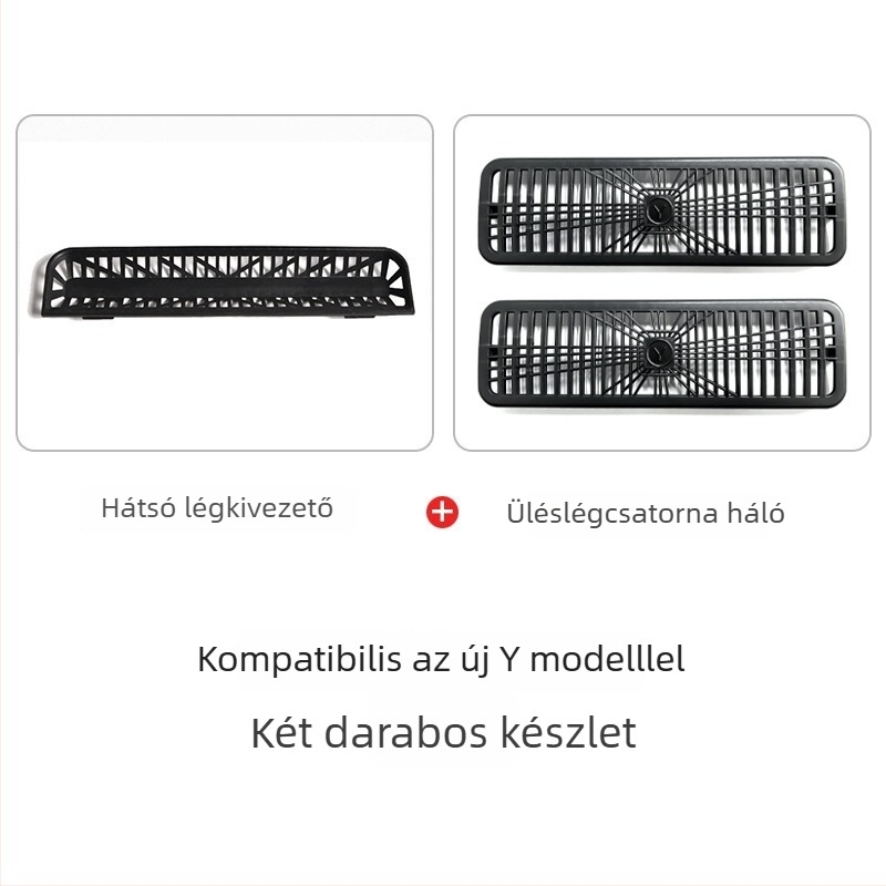 Hatüléses Tesla Model Y/Model 3/YL hátsó klímaberendezés ventillátorfedél – TPE anyag, logó nyomtatása lehetséges