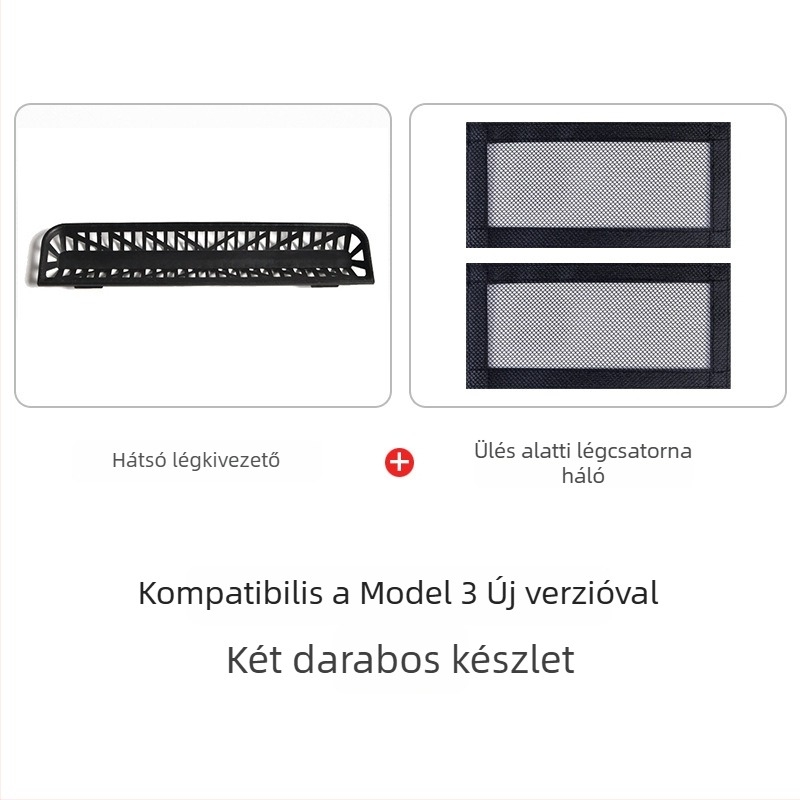 Hatüléses Tesla Model Y/Model 3/YL hátsó klímaberendezés ventillátorfedél – TPE anyag, logó nyomtatása lehetséges
