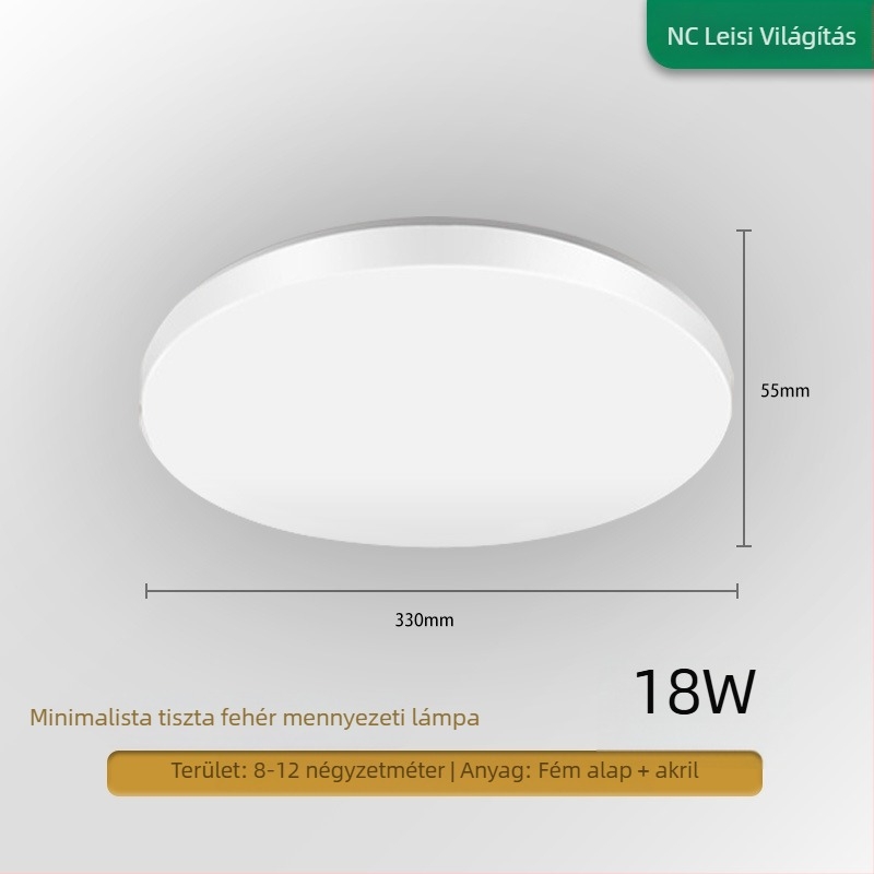 Mennyezeti lámpa, kerek LED világítás folyosók és fürdőszobákhoz, modern minimalista dizájn, 220V, 5–10 m² lefedettség