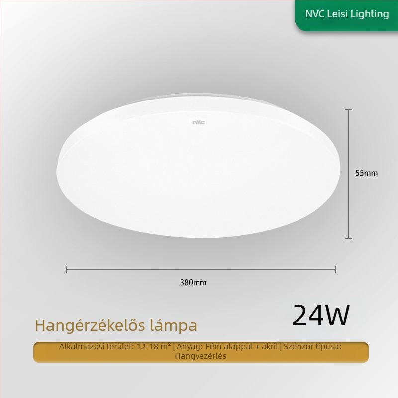 Mennyezeti lámpa, kerek LED világítás folyosók és fürdőszobákhoz, modern minimalista dizájn, 220V, 5–10 m² lefedettség