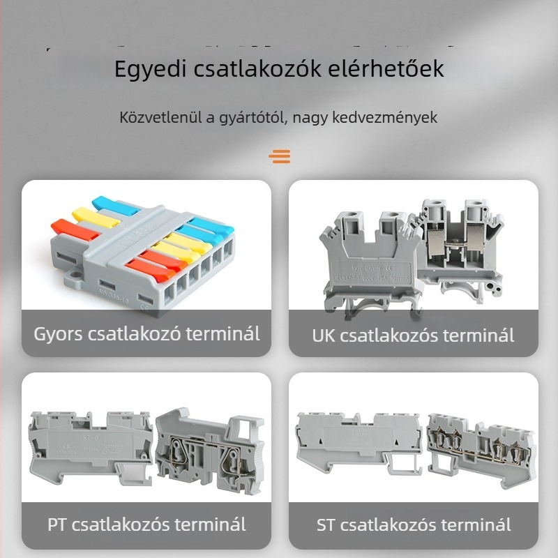 Intete kültéri vízálló műanyag csatlakozó doboz terminálokkal, 1 bemenet / 2 kimenet, tömített