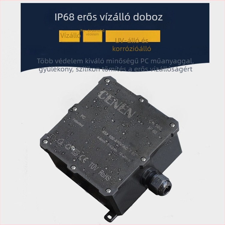 Xineng Kültéri vízálló csatlakozódoboz, műanyag tokozású külső vezetékhez, nedvességálló