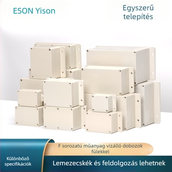 ABS műanyag IP66 kültéri vízálló elosztódoboz szerelési fülekkel megfigyeléshez