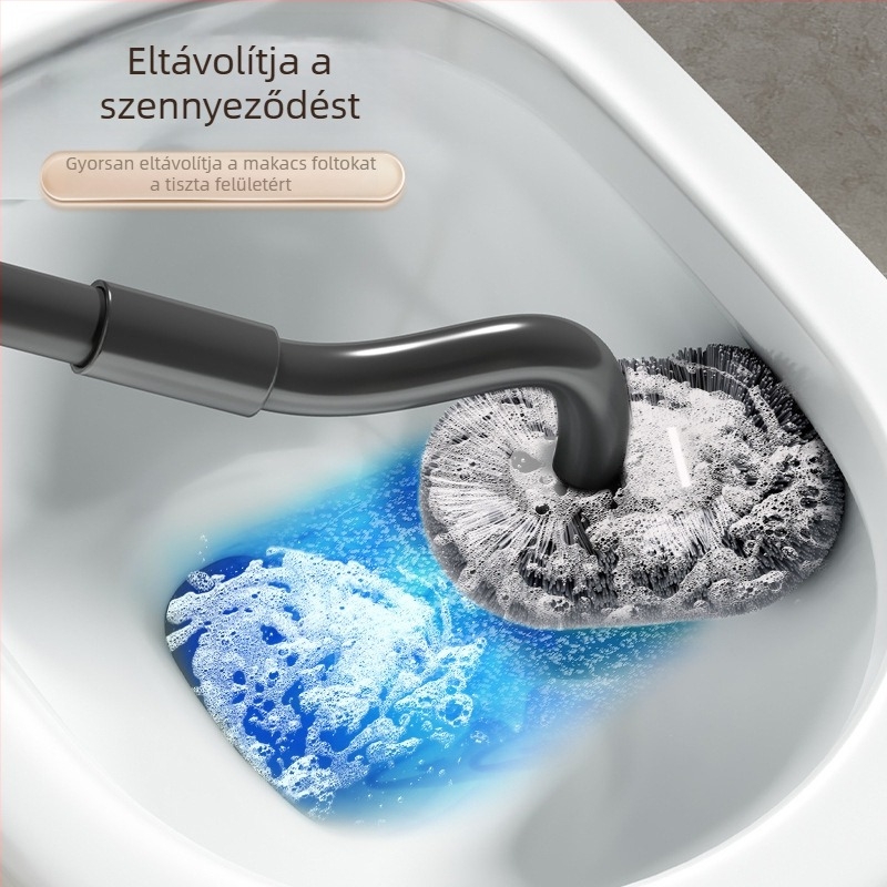 S alakú teleszkópos falra szerelhető WC-kefe, squat vécéhez, rozsdamentes acélból, éles sarkok nélkül
