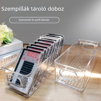 Asztali tároló doboz, akril, nyitott tetejű, halmozható, 18 L, modell Zx2349