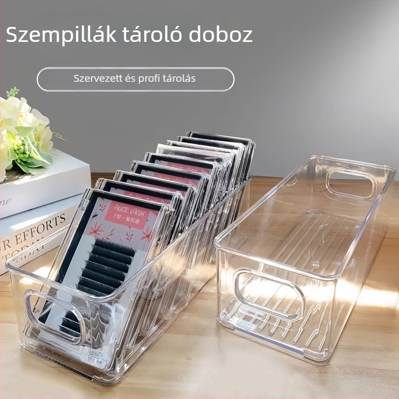 Asztali tároló doboz, akril, nyitott tetejű, halmozható, 18 L, modell Zx2349