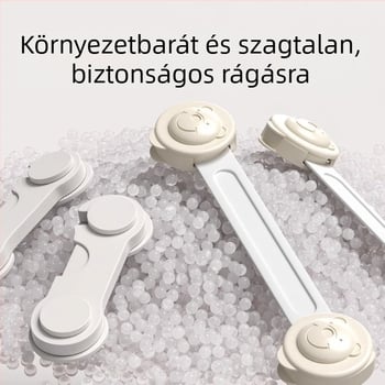 Baba biztonsági zár fiókokhoz és szekrényekhez – megakadályozza a becsípődést és a nyitást, csúszó zár