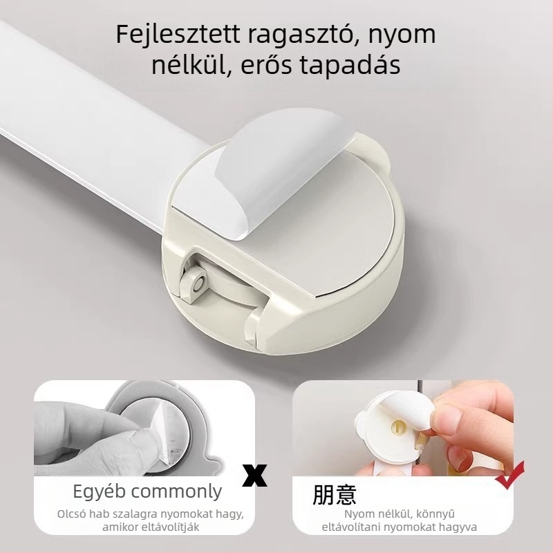 Baba biztonsági zár fiókokhoz és szekrényekhez – megakadályozza a becsípődést és a nyitást, csúszó zár