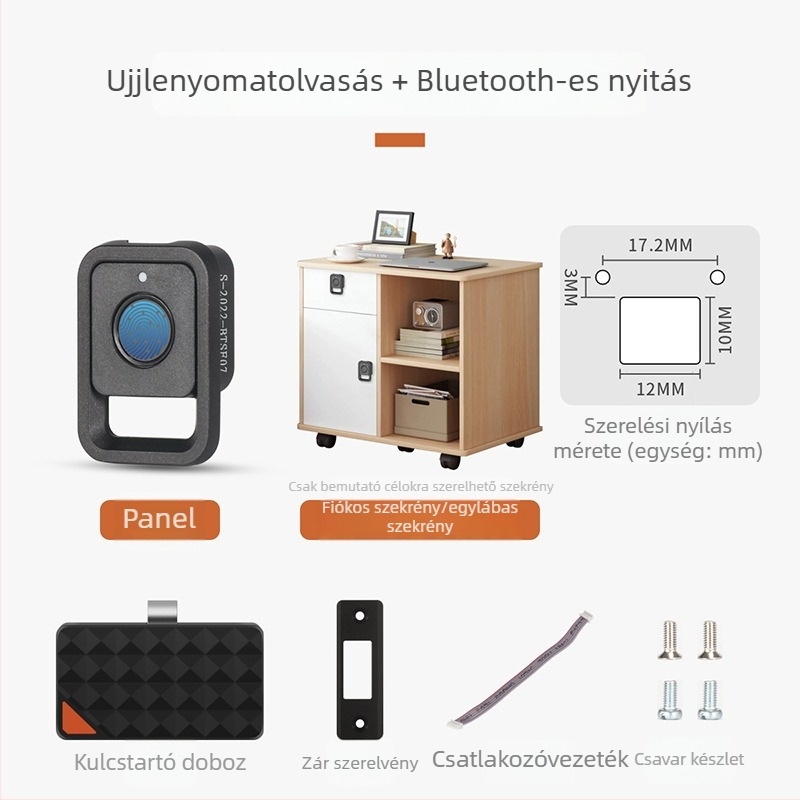 Intelligens ujjlenyomatos fiókzár szekrényekhez – fúrás nélküli, jelszavas zár, modern és egyszerű WT ötvözet 2022-07