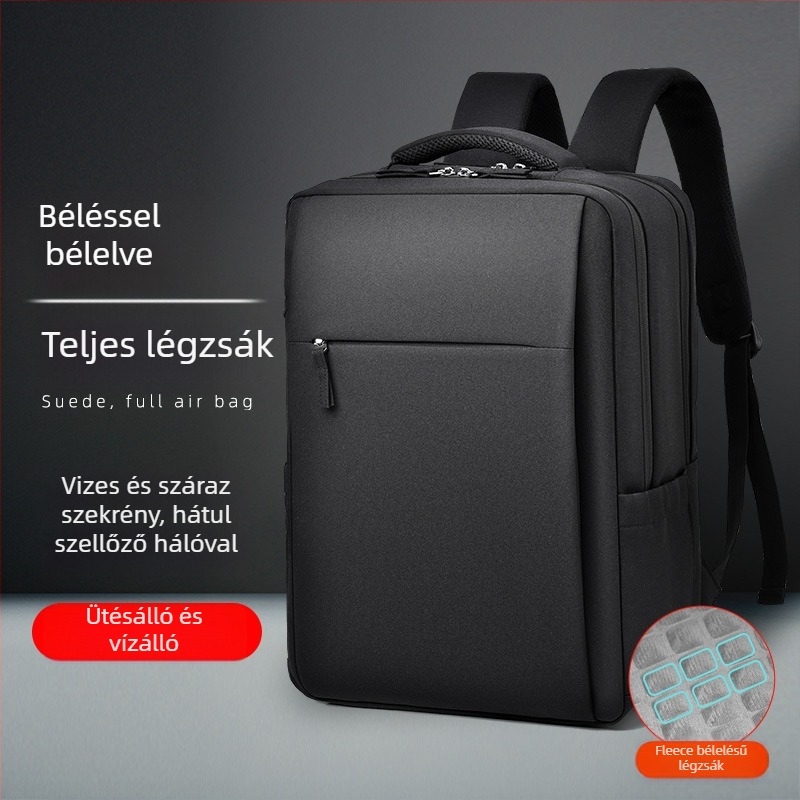Unisex utazó- és üzleti hátizsák laptop tárolóval, 20–35 L kapacitás, Oxford anyag, száraz–nedves elválasztás