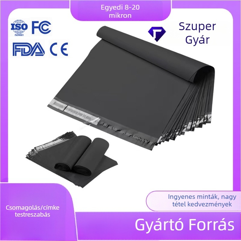 Express futártaska, önzáró PE alapanyagból, 10 kg teherbírás, nyomtatott logó, átívelő határok közötti szállításra