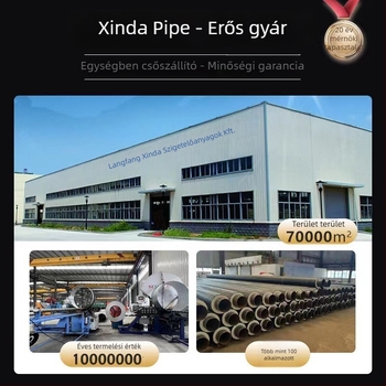 Poliuretán szigetelt acélcső acélmaggal; üzemeltetési hőmérséklet -60–140°C; hővezetési tényező 0,033 W/mK; nyomószilárdság ≥0,38