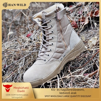 Hanye mikroszálas magas szárú taktikai bakancs felnőtteknek, uniszex, sivatagi túrabakancs