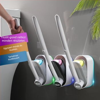 Falihoz rögzíthető egyszer használatos WC-kefe készlet – műanyag; logónyomás elérhető; testreszabás; magáncímke elérhető; kiszerelés 40 darab