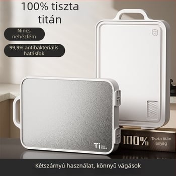Titánium vágódeszka, kétoldalas, antibakteriális, penészmentes, háztartási használatra