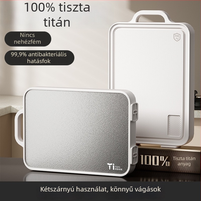 Titánium vágódeszka, kétoldalas, antibakteriális, penészmentes, háztartási használatra