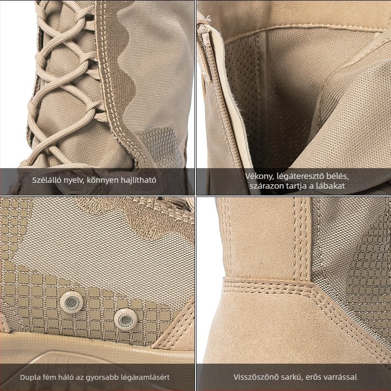 Katonai sivatagi csizma, ultrakönnyű túracipő, mikroszálas anyag, uniszex felnőtteknek, modell 2025