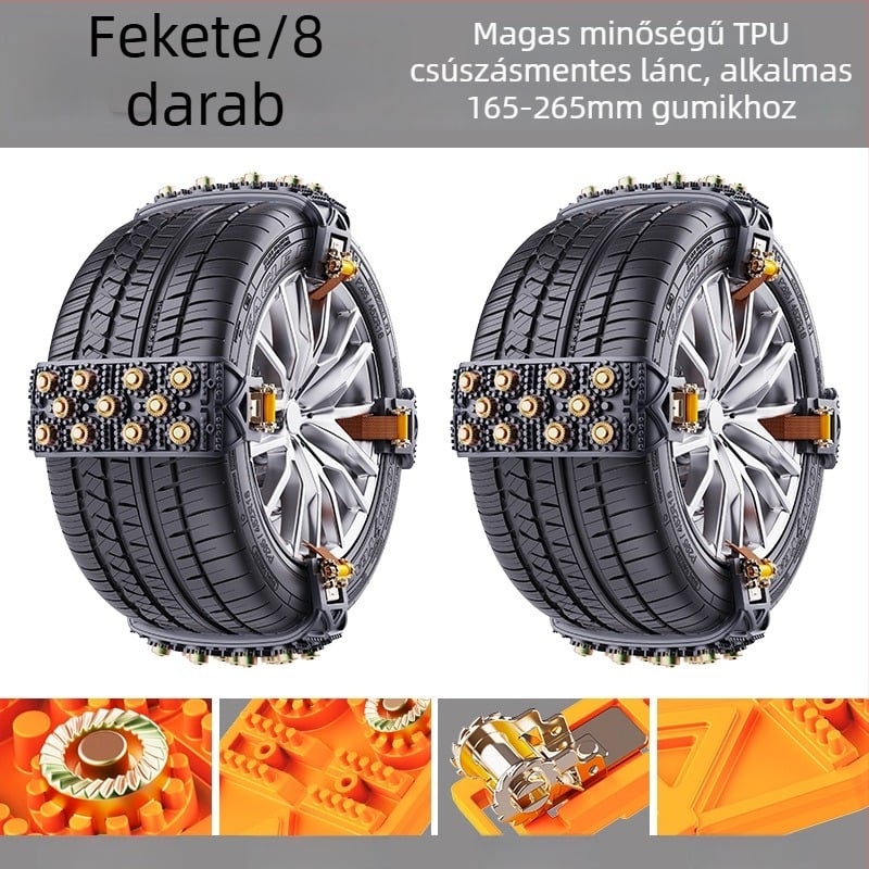 Xueshunda gumi csúszásgátló lánc autókhoz, univerzális havas lánc, modell Xsd-atn-11 steel bowl, anyag: gumi, alkalmas sedan, terepjáró, kisbusz (van), MPV, pickup