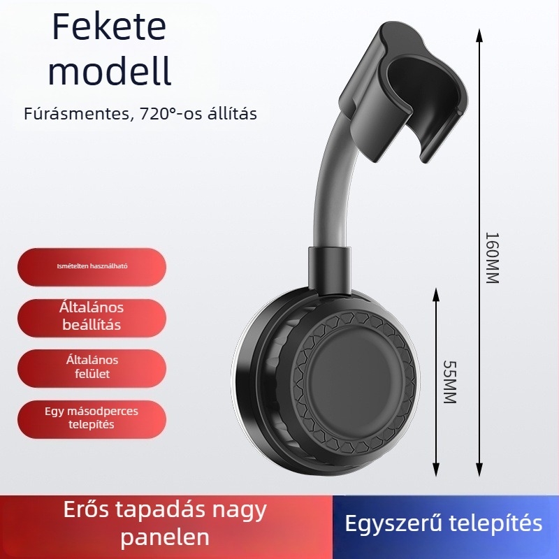 Ragasztós zuhanyfej-tartó rozsdamentes acélból, lyukasztás nélkül, új kínai stílus