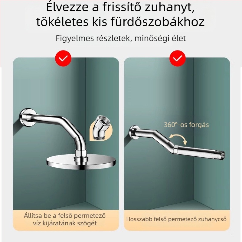 Zuhanyfej szögállító — 135° könyök, 4‑pontos állítható csatlakozó, rozsdamentes acél, Boonen