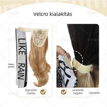 Paróka farokkal — hajcsomó, magas hőmérsékletű drót, mechanikus feldolgozás, modell Wmmw373, nem festhető és nem göndöríthető
