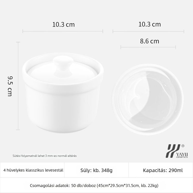 Szállodai kerámia leveses pohár – magnézium porcelán, aláglazúros felület, testreszabható, logó nyomtatás