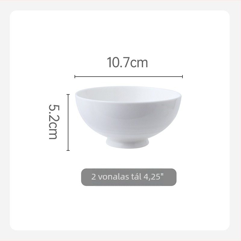 Japán-stílusú porcelán tál leveshez, rizshez és tésztához; mikrohullámú sütőben használható; aláglazúrozott felület; kerek alak; modern minimalista stílus