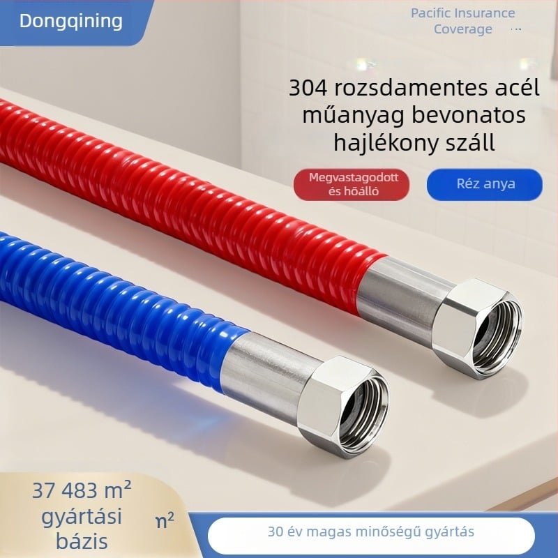 304 rozsdamentes acél hullámcső PVC bevonattal, vastított, robbanásbiztos és égésálló a meleg- és hideg vízellátáshoz