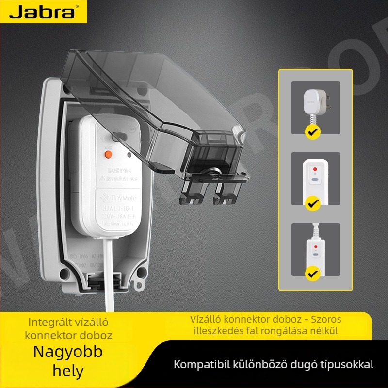 Kültéri vízálló kapcsolóaljzat, 16A, falra szerelhető, 3C-tanúsítvány, 50–440V