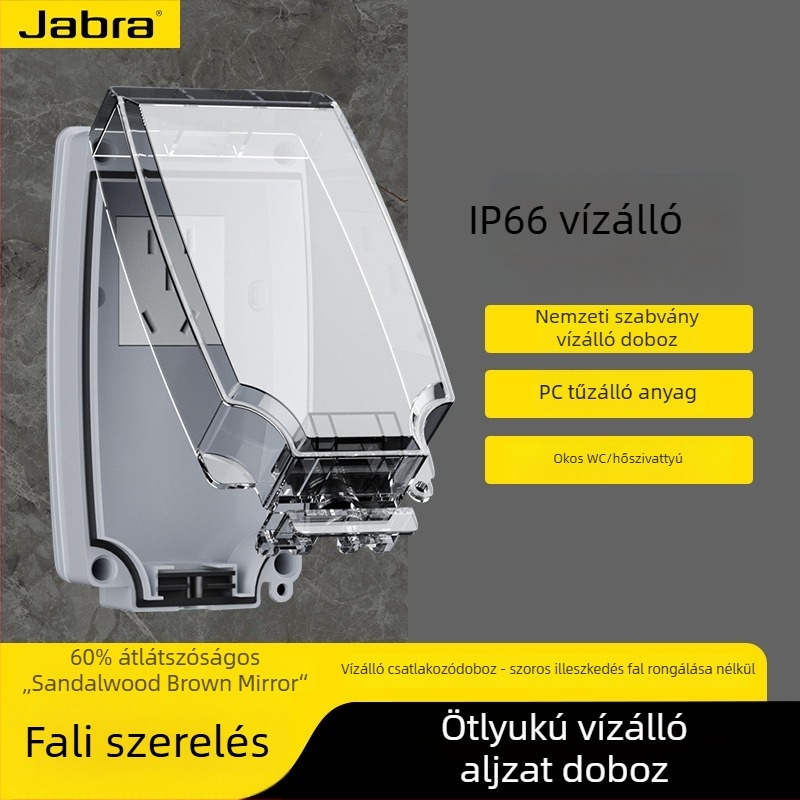 Kültéri vízálló kapcsolóaljzat, 16A, falra szerelhető, 3C-tanúsítvány, 50–440V