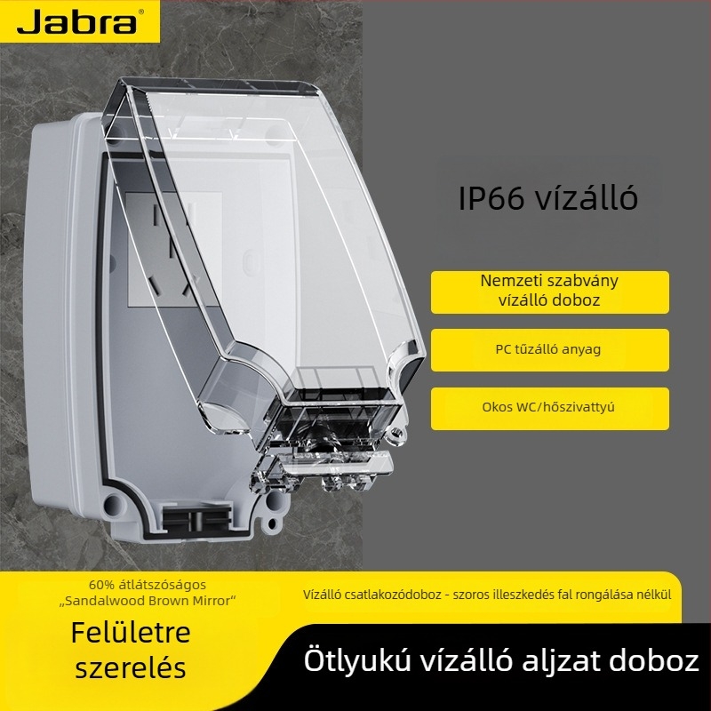 Kültéri vízálló kapcsolóaljzat, 16A, falra szerelhető, 3C-tanúsítvány, 50–440V