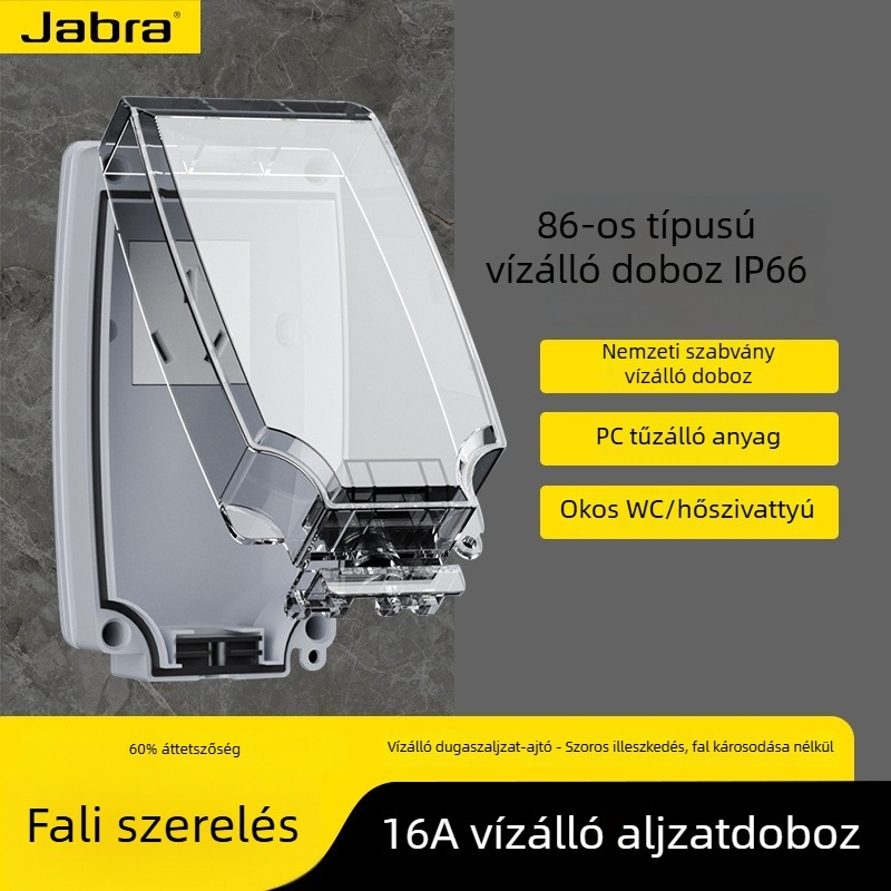 Kültéri vízálló kapcsolóaljzat, 16A, falra szerelhető, 3C-tanúsítvány, 50–440V