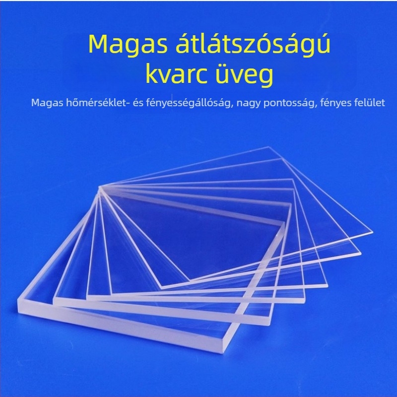 Kvarc üveg megfigyelő ablakhoz készített lemez, magas hőmérsékletű megfigyelésre, nagy átlátszóság, optikai minőség, testreszabható