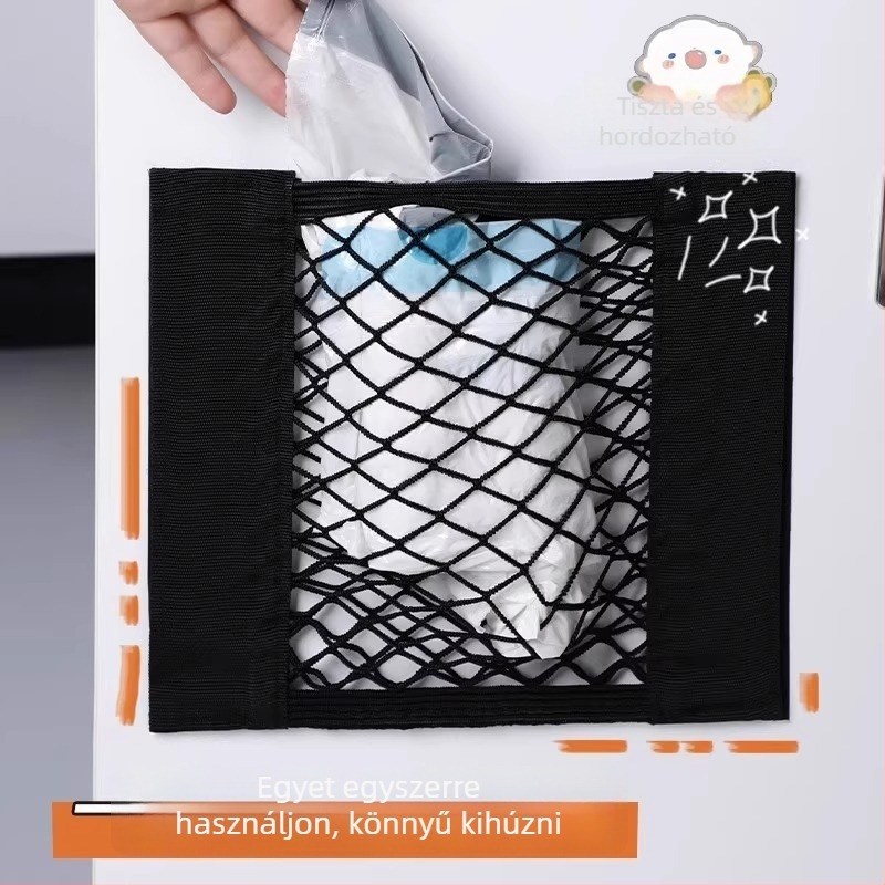 Velcro hálós tároló táska - falra szerelhető konyhai rendező, egyszerű és modern, többfunkciós tárolás