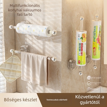 Konyhai falra szerelhető vákuumos tartó, amely a szalvétát és a tekercseket tartja, lyukasztás nélkül (Anyag: Műanyag; Márka: Matsumoto; Magáncímke engedélyezett: Igen; Stílus: Light Luxury; Csomagolás: 35 db)