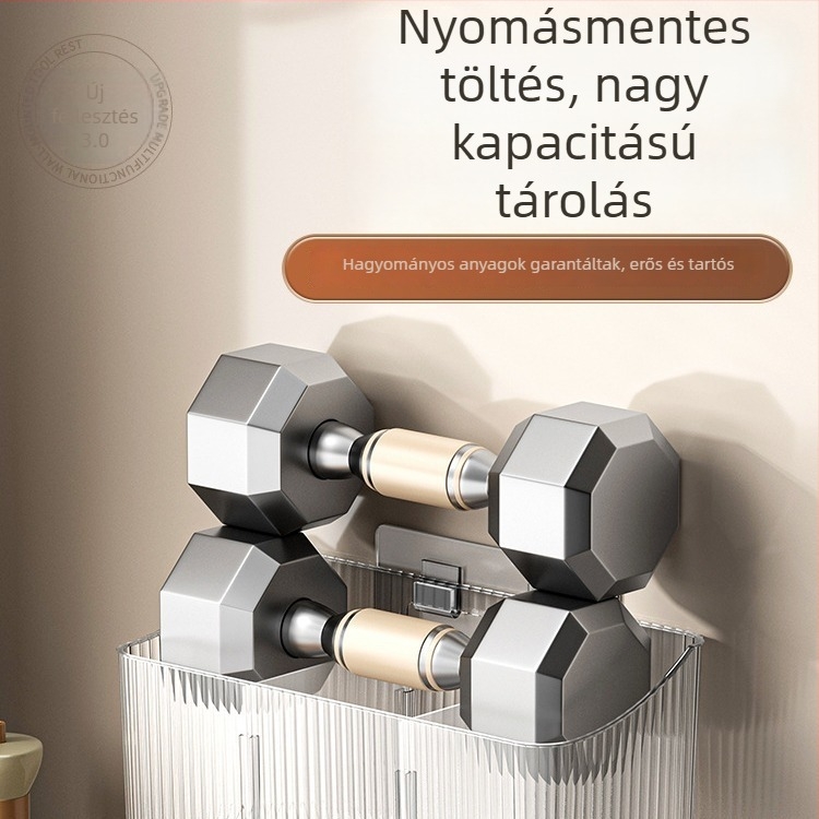 Átlátszó falra szerelhető tárolókosár fokhagyma, gyömbér és vöröshagyma számára – műanyag, lyukasztás nélküli, konyhai szervező