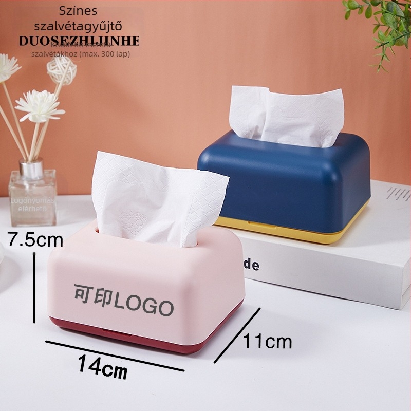 Téglalap alakú műanyag papírzsebkendő-doboz – modern minimalista stílus, többfunkciós