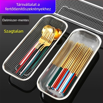 201-es rozsdamentes acélból készült evőeszköz- és pálcikás kosár leeresztő rács fertőtlenítő szekrényhez