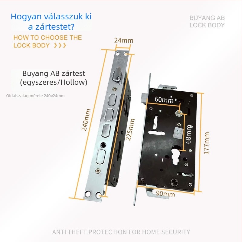 Buyang ajtózár test – kilincs-zár, vasból, anti-lopás ajtókhoz, villákhoz és faajtókhoz, modern minimalista stílus (Márka: Buyang; Típus: kilincs-zár; Anyag: vas; Alkalmazási terület: lopás elleni ajtók/villák/faajtók; Stílus: modern minimalista)