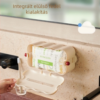 Xingyang Falra szerelhető papírzsebkendő doboz szívókoronggal, fúrás nélkül, ABS/metal/TPU, többfunkciós