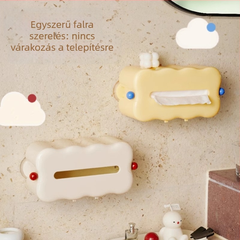 Xingyang Falra szerelhető papírzsebkendő doboz szívókoronggal, fúrás nélkül, ABS/metal/TPU, többfunkciós