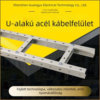 U alakú acélszerkezettel készült kábelrendező állvány, nyitott létra típusú, többszörös lyukakkal, belső kommunikációs és adatközponti helyiségekhez, truss szerkezet (Márka: Phoenix diagram wiring; Anyag: acél; Tanúsítvány: ISO 9001:2000; Testreszabás: Elé
