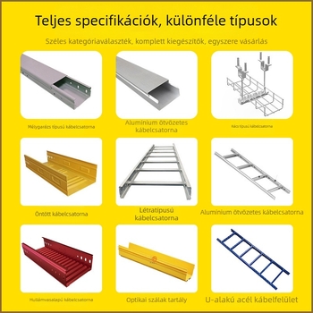 U alakú acélszerkezettel készült kábelrendező állvány, nyitott létra típusú, többszörös lyukakkal, belső kommunikációs és adatközponti helyiségekhez, truss szerkezet (Márka: Phoenix diagram wiring; Anyag: acél; Tanúsítvány: ISO 9001:2000; Testreszabás: Elé