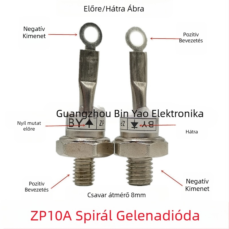 ZP10A / 2CZ10A 1000–1200 V spirálos szilícium-egyenirányító dióda – Shinohama, elektromos alkalmazásokhoz