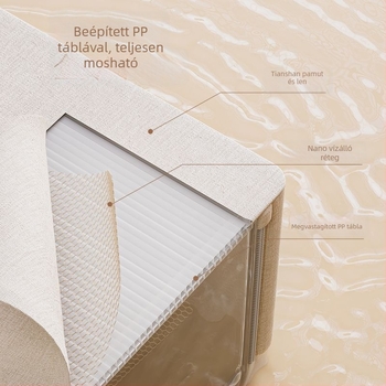 Tiánshān pamut és len anyagú tároló doboz — összehajtható, hordozható, nedvességálló és porálló, kapacitás 50-60 L