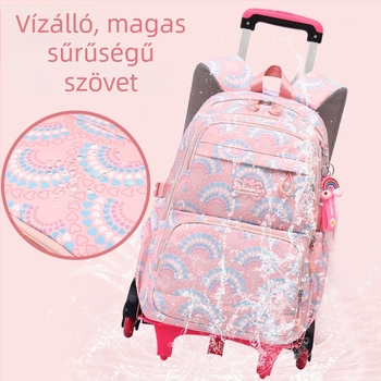 Natural Fish Leválasztható Iskolai Hátizsák Lányoknak, Modell 5159, Csíkos Oxford Szövet Poliészter Béléssel, Kopásálló, Lopás Elleni Védelem, Földrengésálló