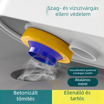 WC-flanx tömítőgyűrű, szag elleni, szivárgás elleni, vastagított gumitömítés, univerzális illeszkedés — Home Rhyme