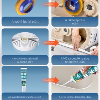 WC-flanx tömítőgyűrű, szag elleni, szivárgás elleni, vastagított gumitömítés, univerzális illeszkedés — Home Rhyme
